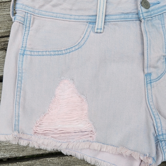 Hollister Low Rise Distressed Ripped  Boyfriend Shorts Pastel Pink Purple - Picture 5 of 10